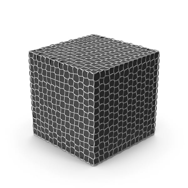 Abstract Silver and Black Cube