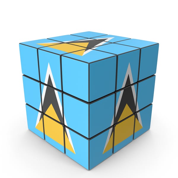 Saint Lucia Flag Puzzle Cube