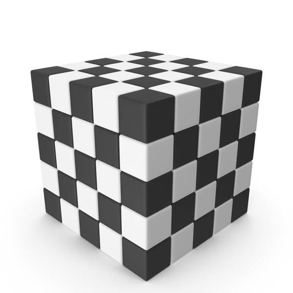 Abstract Black and White Cube Array