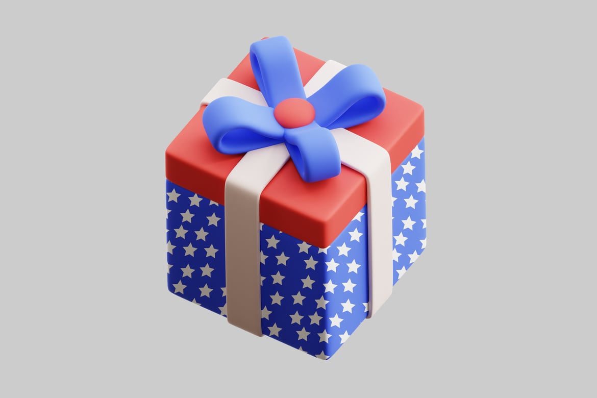 Patriotic American Flag Gift Box