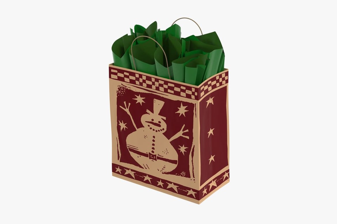 Cheerful Christmas Snowman Gift Bag
