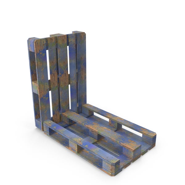 Painted Blue Double-Wide Pallet
