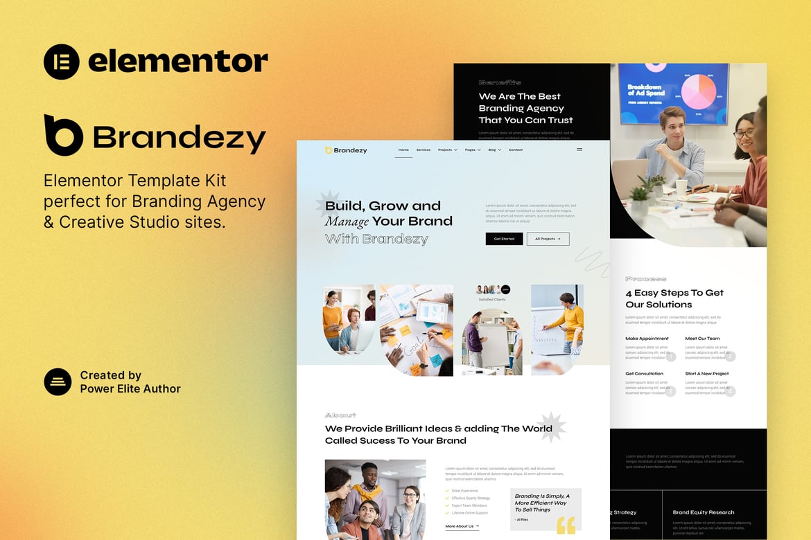 Brandezy - Branding Agency & Creative Studio Elementor Template Kit
