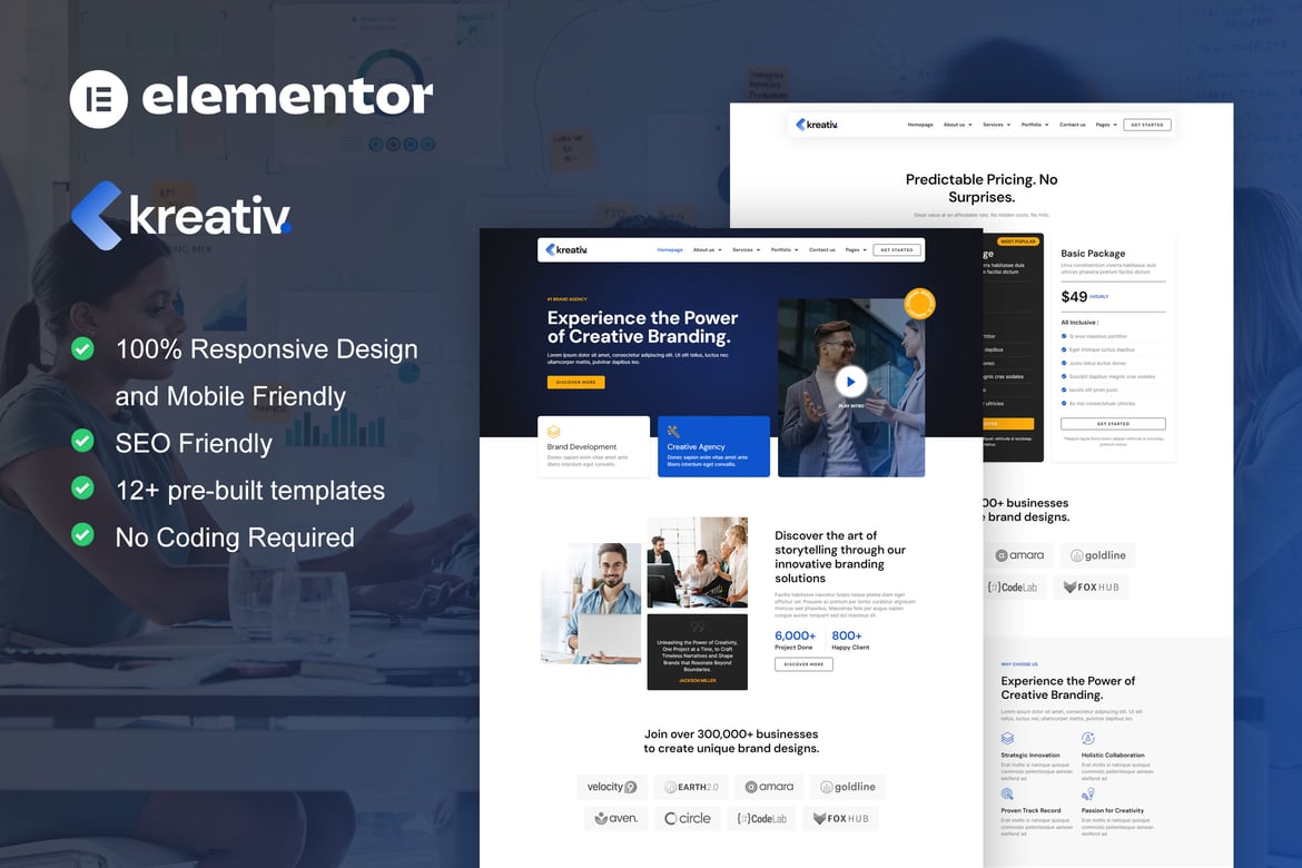 Kreativ - Digital Agency & Creative Branding Elementor Template Kit