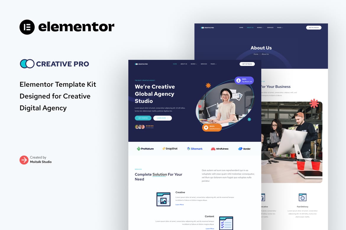CreativePro - Creative Agency & Studio Elementor Template Kit