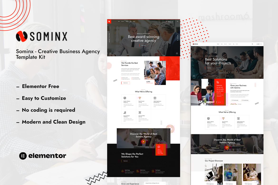 Sominx - Creative Business & Agency Elementor Template Kit