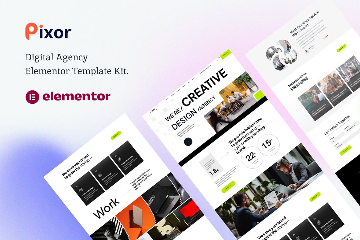 Pixor - Creative Digital Agency Elementor Template Kit