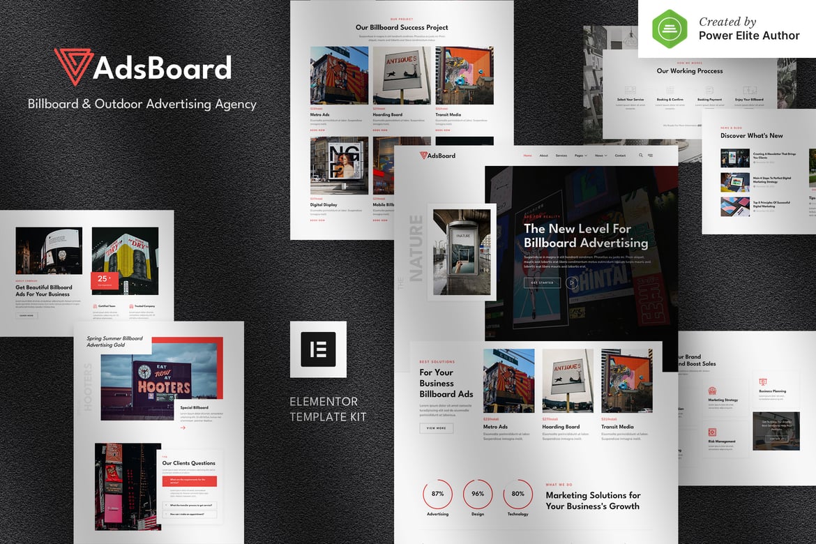 Adsboard - Billboard & Outdoor Advertising Elementor Template Kit