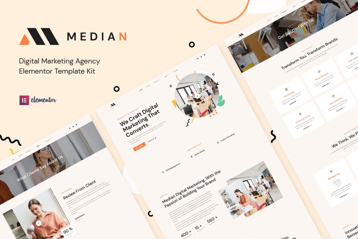 Median - Digital Marketing Agency Elementor Template