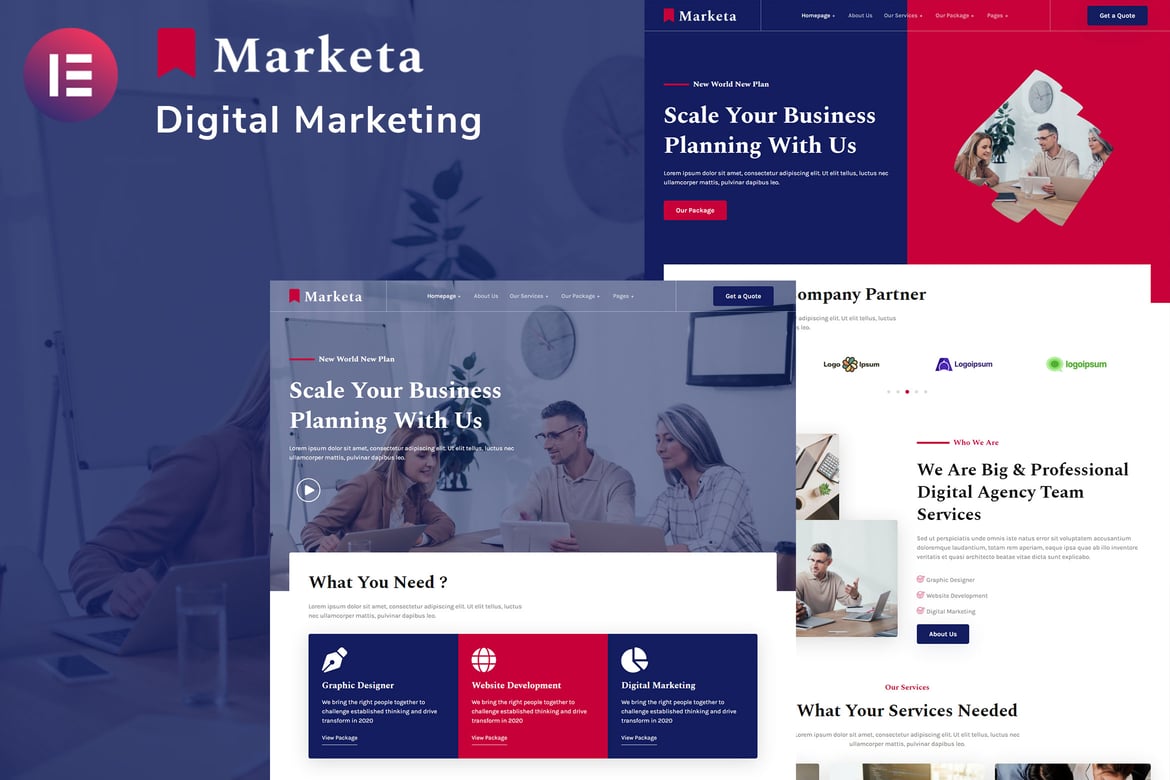 Marketa - Digital Agency & Business Services Elementor Kit