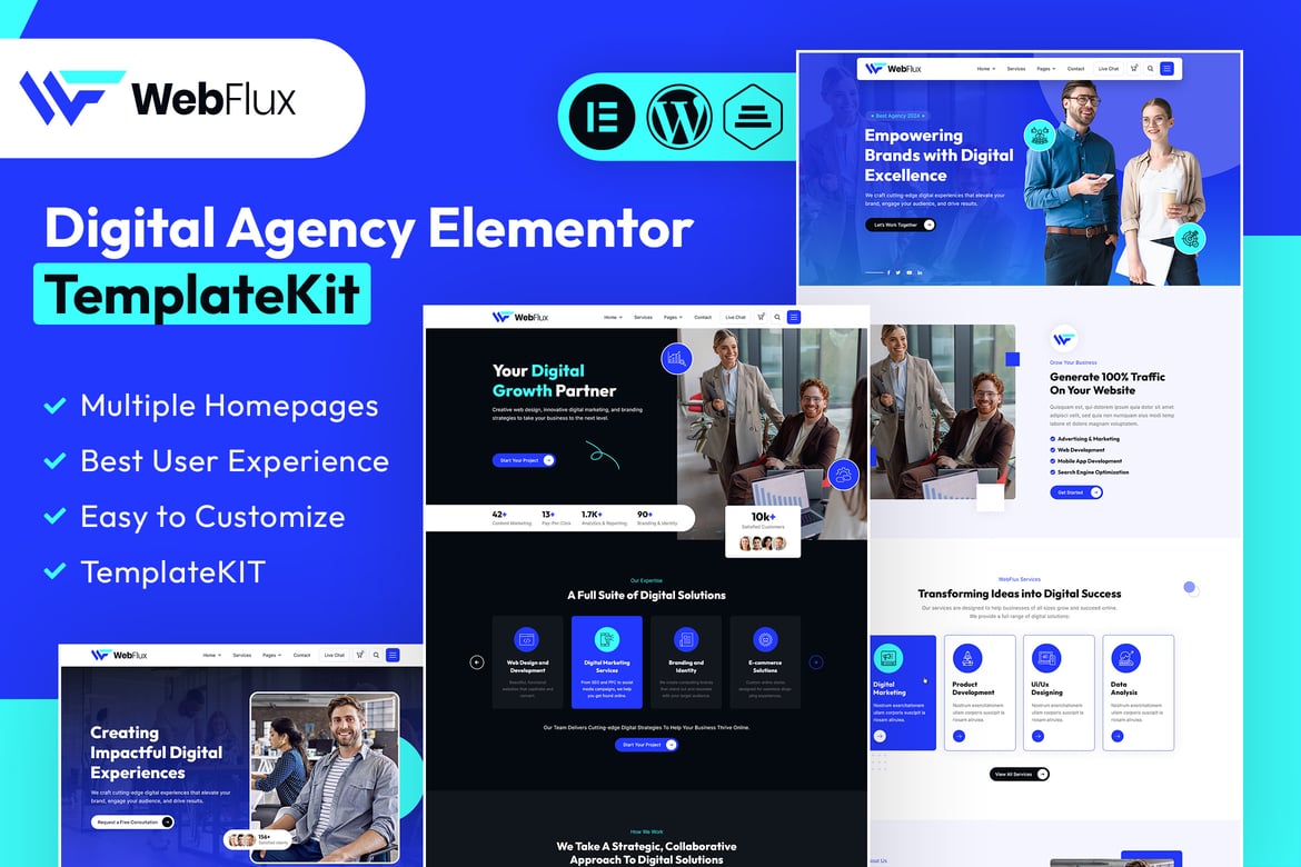 Webflux - Digital Agency Elementor Template Kit