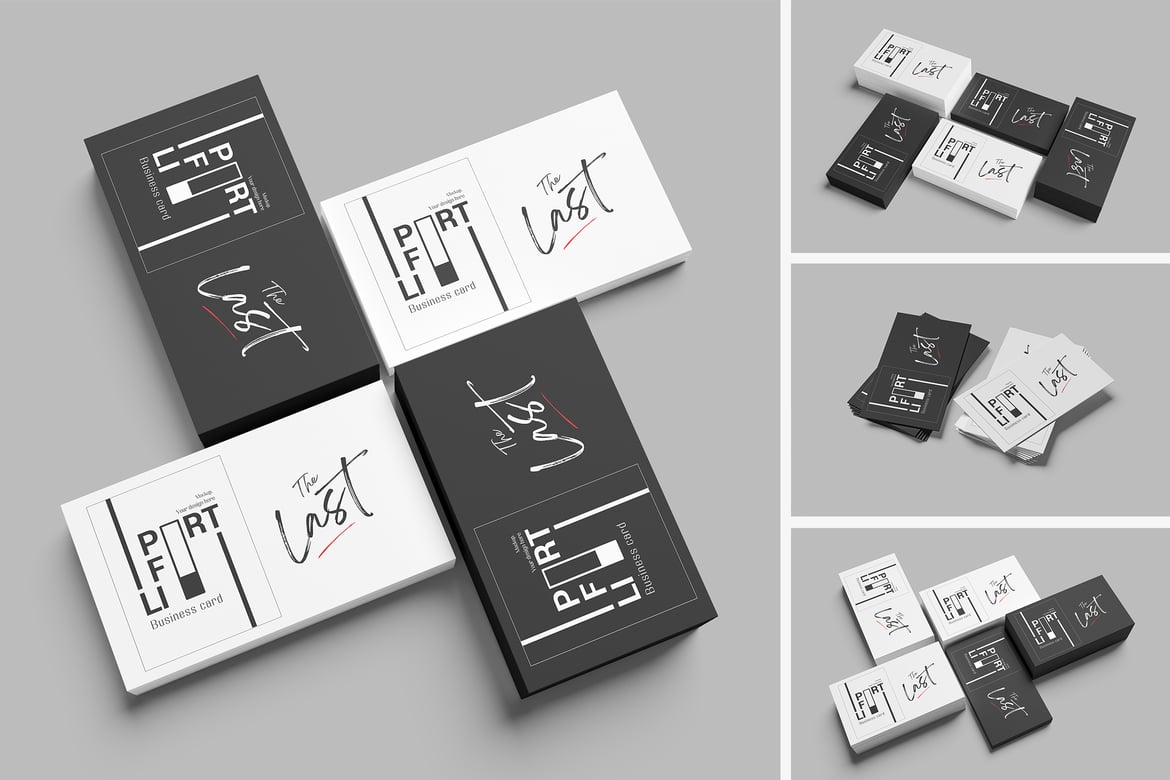 Stacked Business Card Mockup