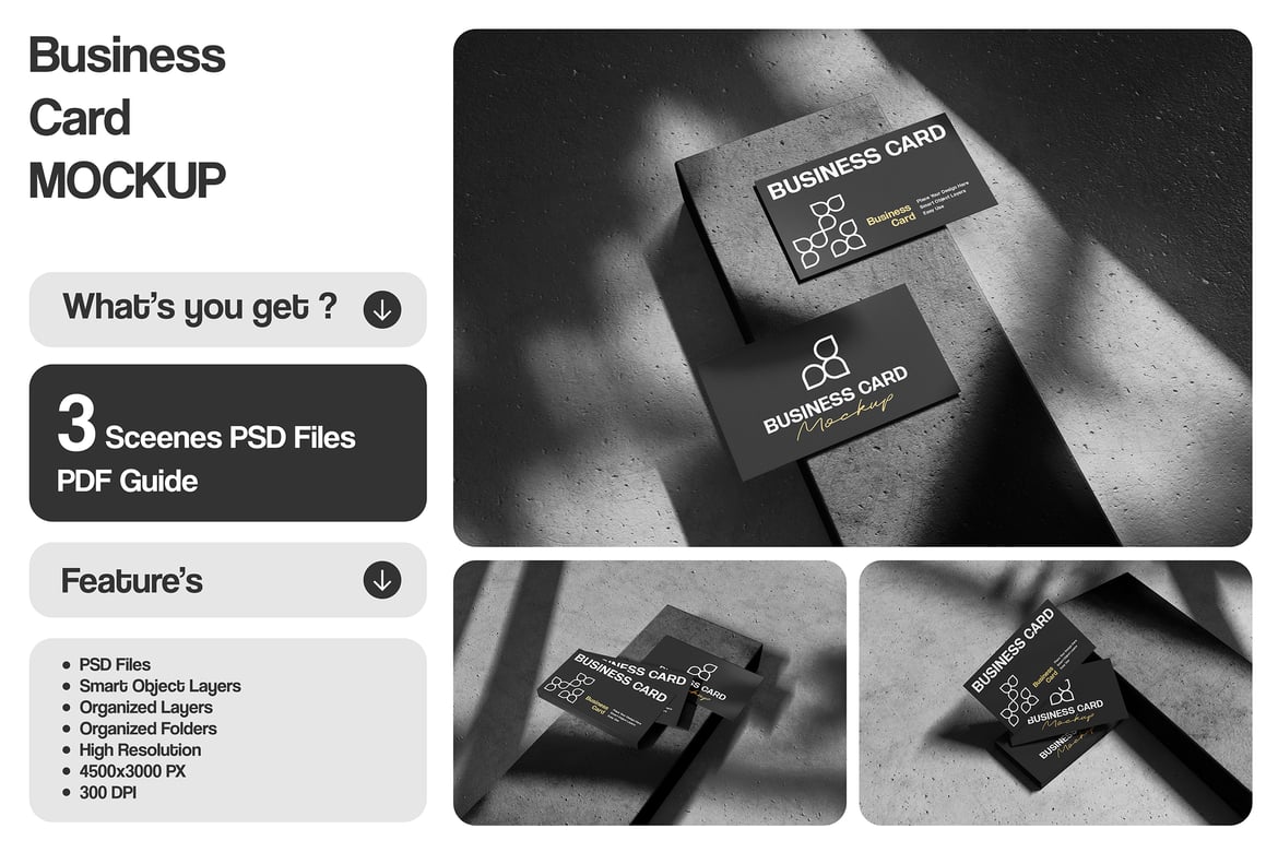 Textured Background Business Card Mockup
