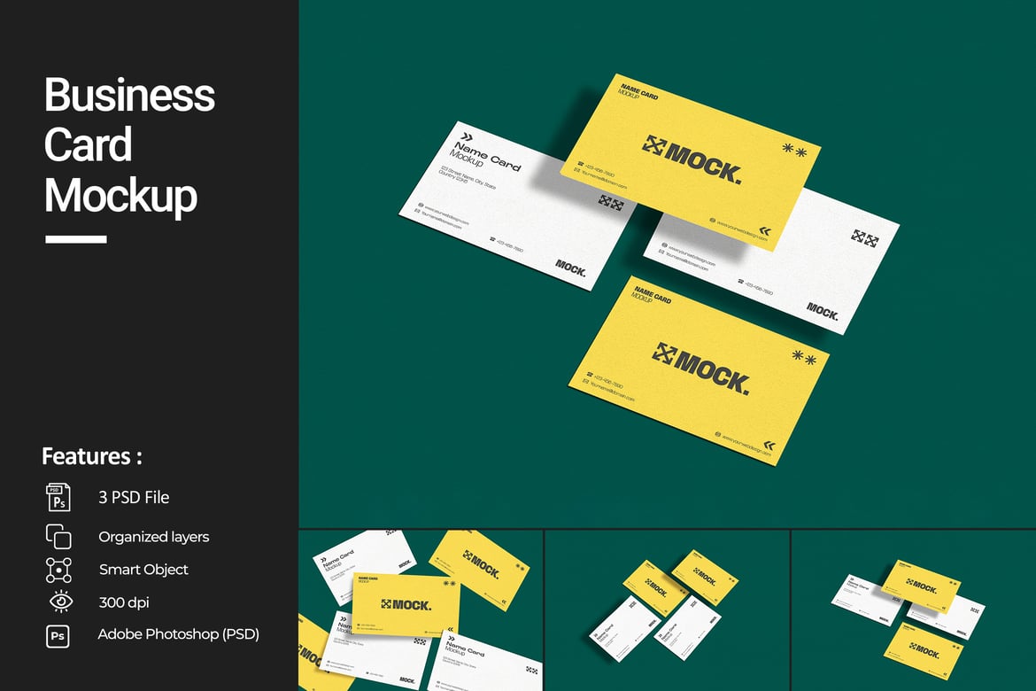 Floating Business Card Mockup