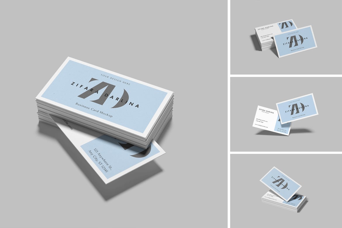 Isometric Business Card Mockup