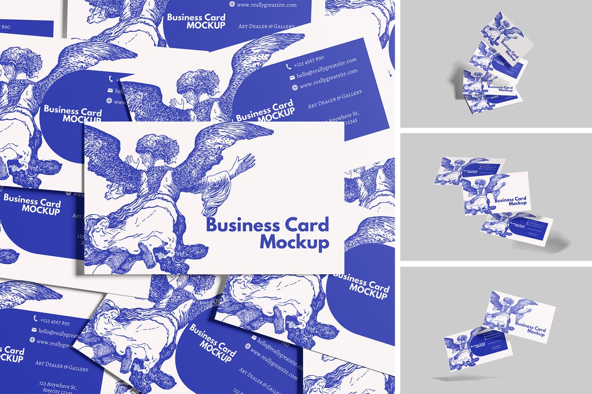 Dynamic Perspective Business Card Mockup