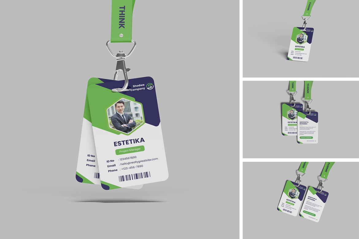 Floating ID Card Mockup