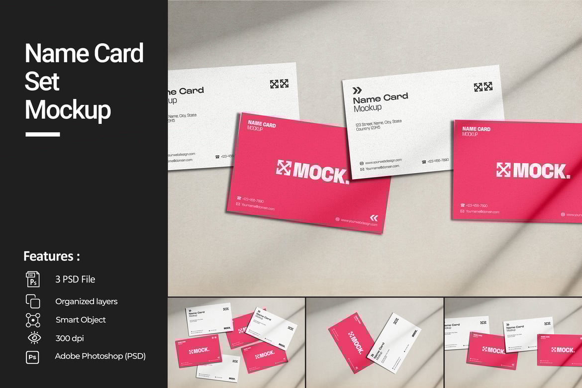 Full Name Card Stationery Set Mockup