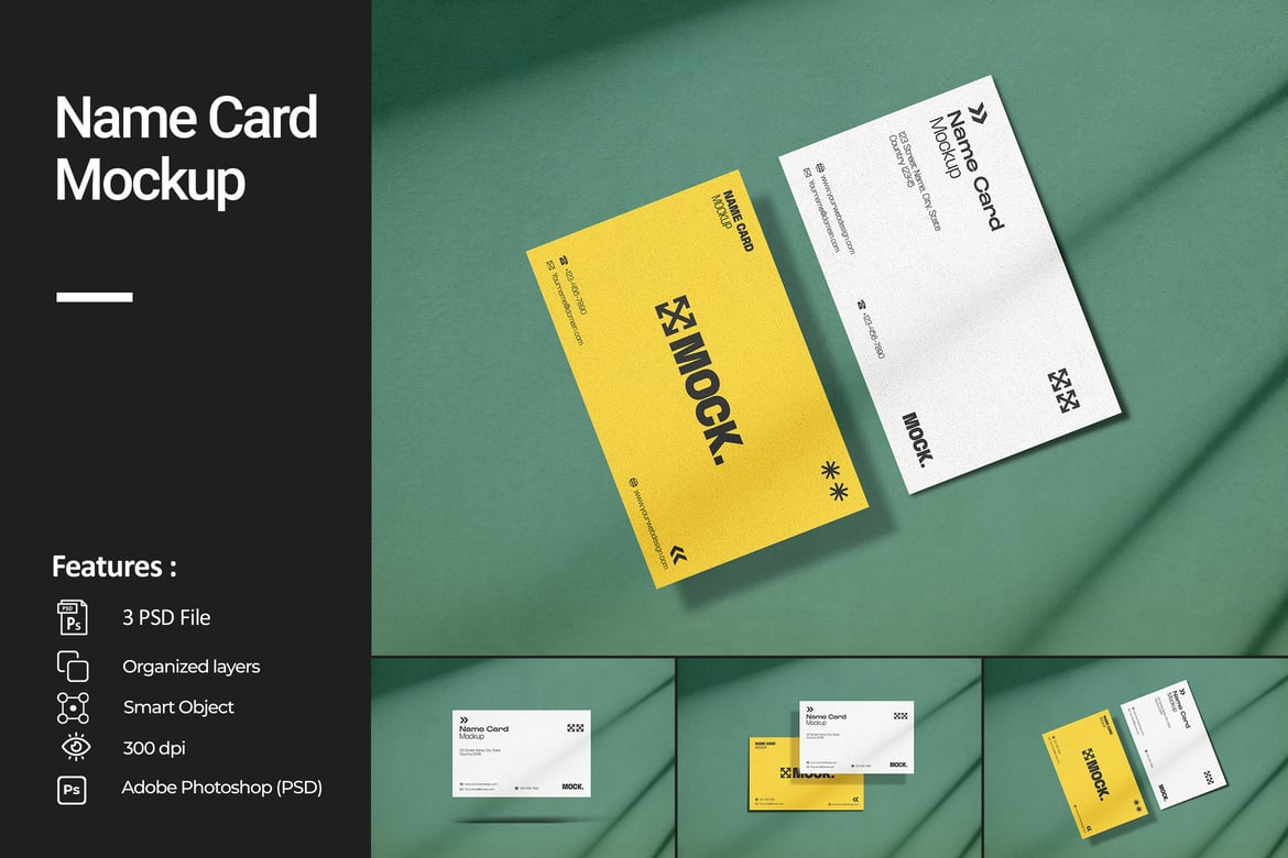 Elegant & Clean Name Card Mockup