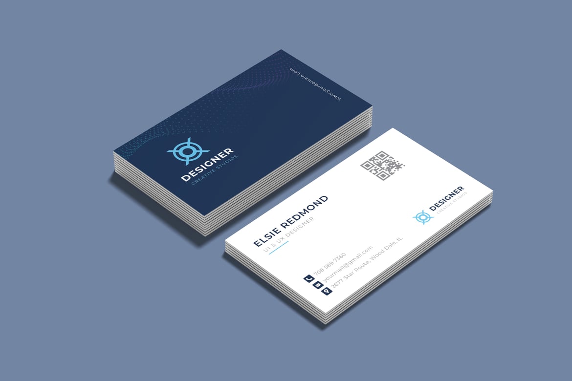 Blue Corporate Business Visit Card