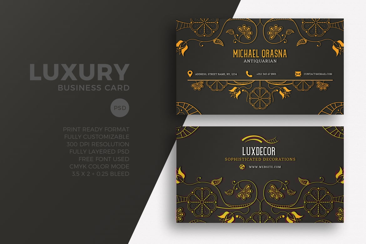 Abstract Gold Luxury Business Card