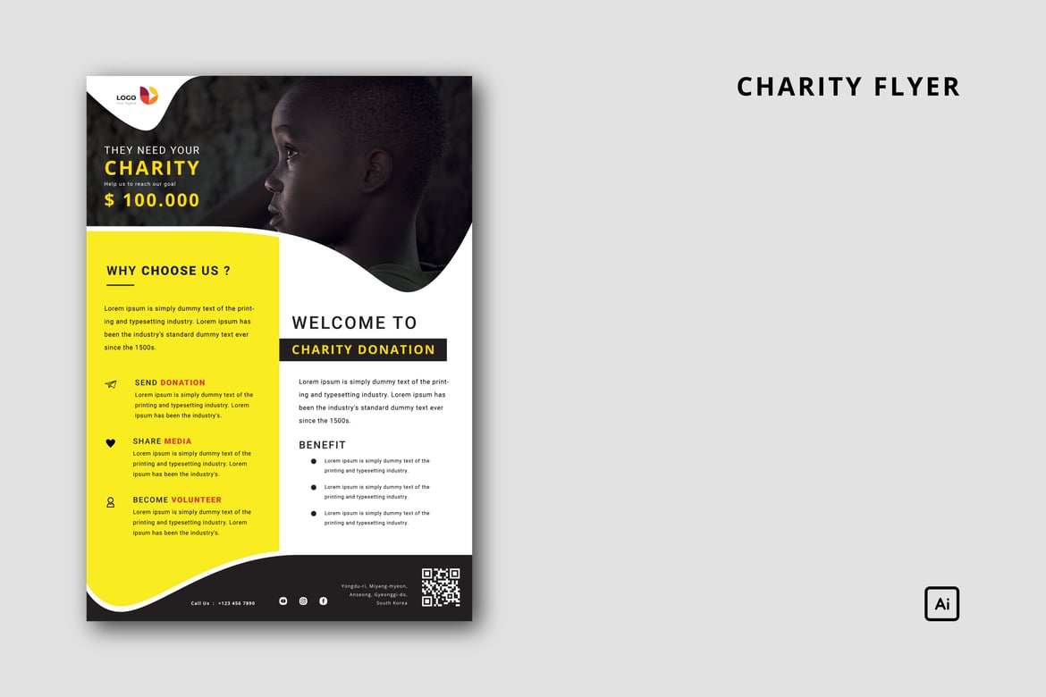 Inspiring Charity & Donation Flyer Template