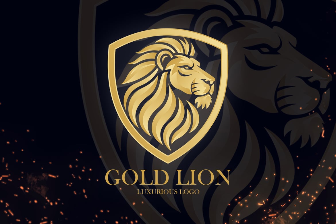 Gold Lion Heraldic Logo