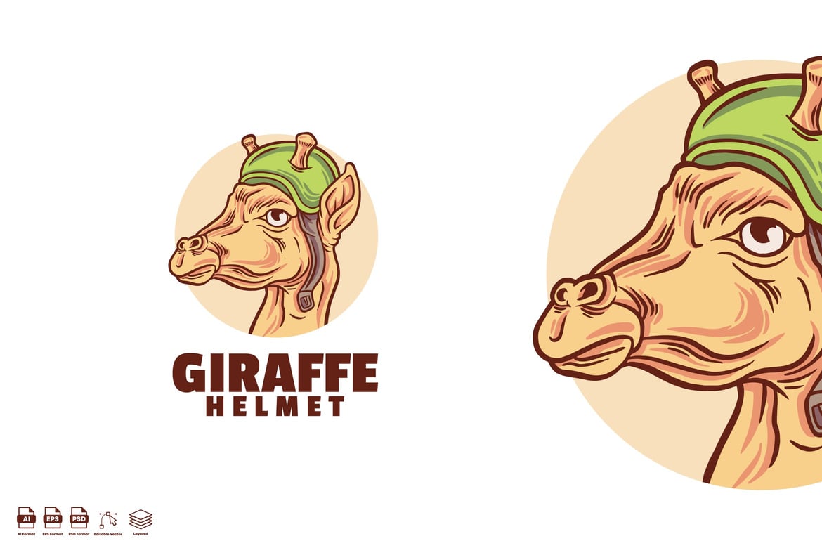 Quirky Giraffe Helmet Logo