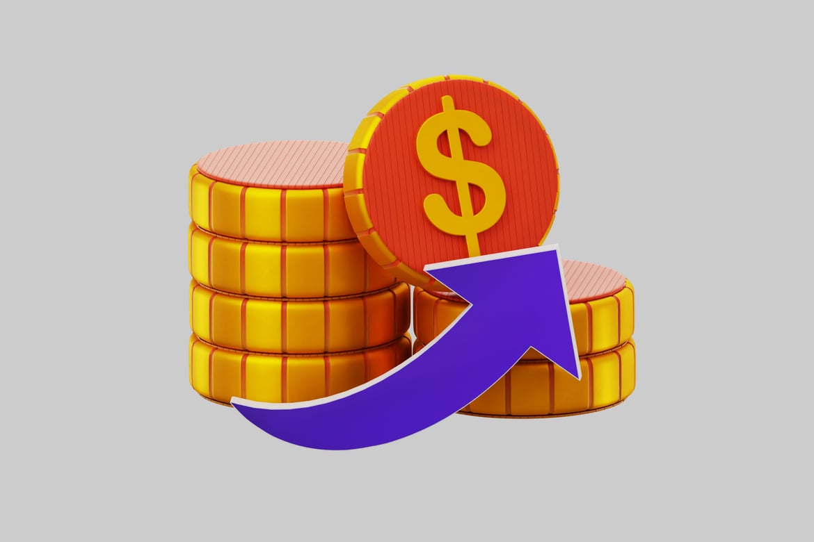 Rising Coin Stack Chart