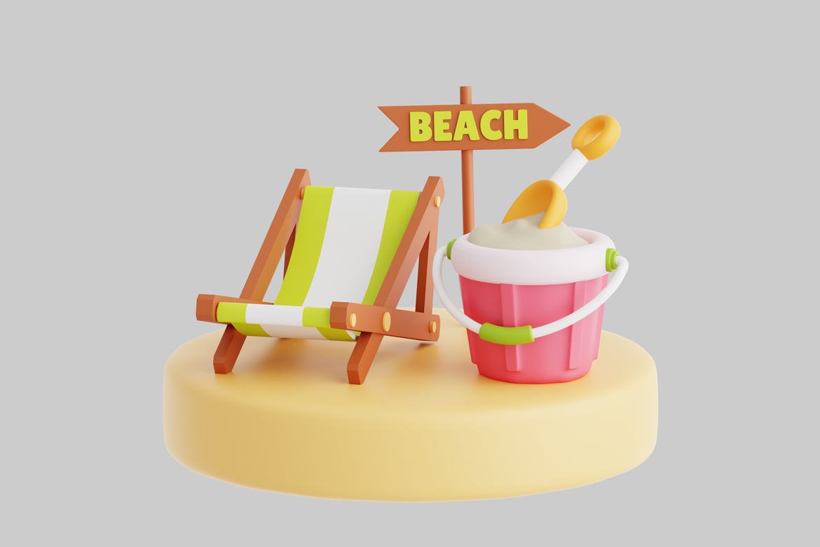 Classic Beach Scene Diorama
