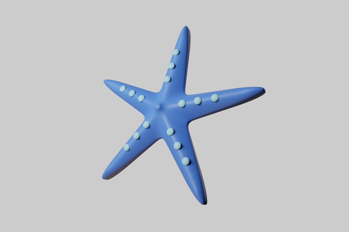 Six-Armed Starfish 3D Model