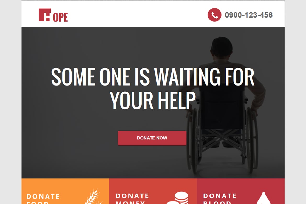 Hope - Non-Profit Unbounce Landing Page