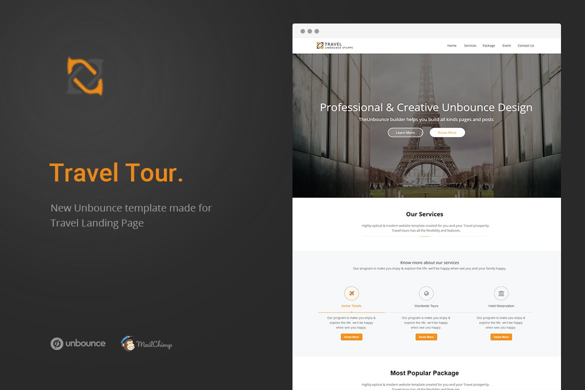 Travel & Tour Unbounce Landing Page