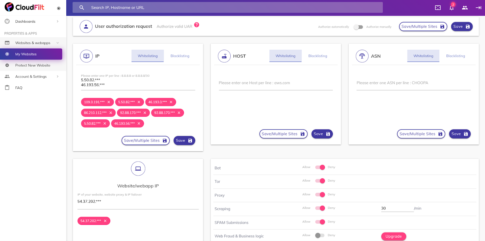 Custom access rules