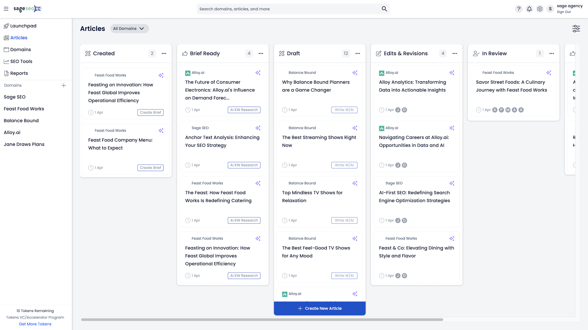 Kanban content workflows