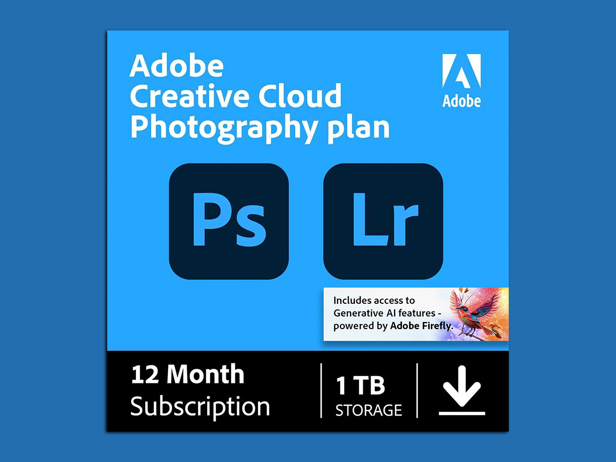 Adobe Creative Cloud Photography Plan 1TB (Photoshop + Lightroom) 12-Month Subscription [PC/Mac Online Code]