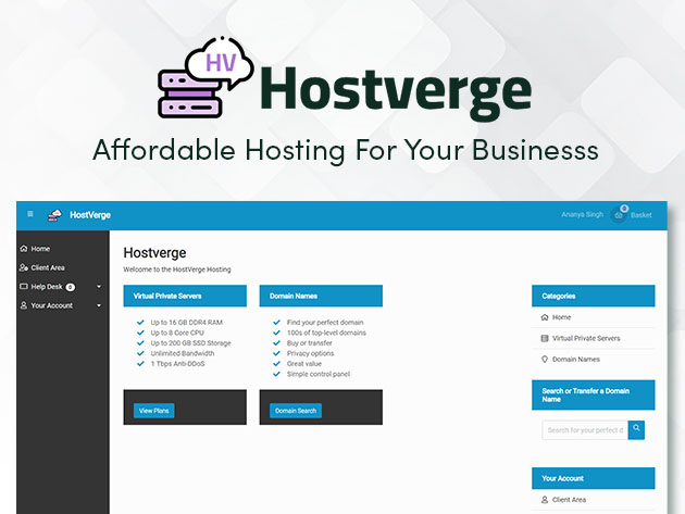 HostVerge Web Hosting: Lifetime Subscription